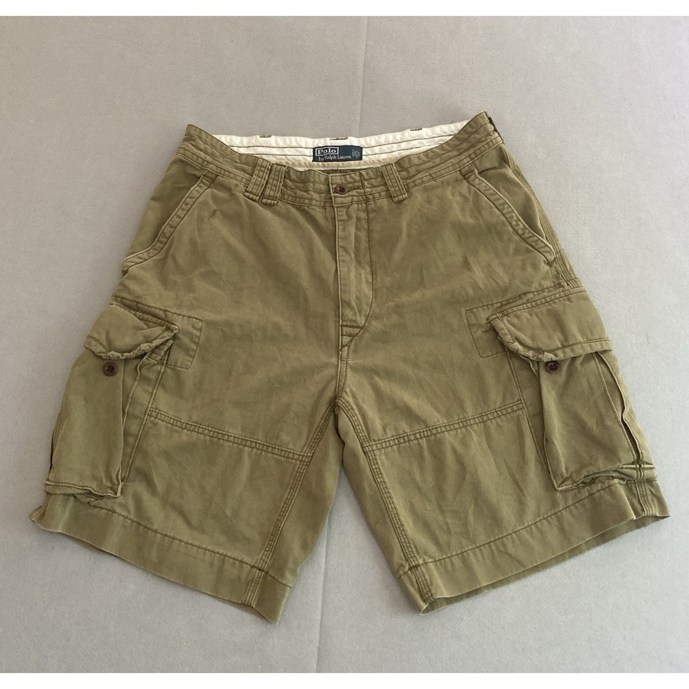 Polo Ralph Lauren Classic Cotton Cargo Shorts Men's Size 34 Khaki Brown Utility